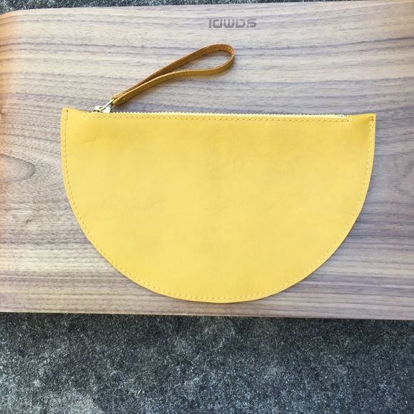 alexbender Handbags - Half Moon Mustard Yellow Clutch